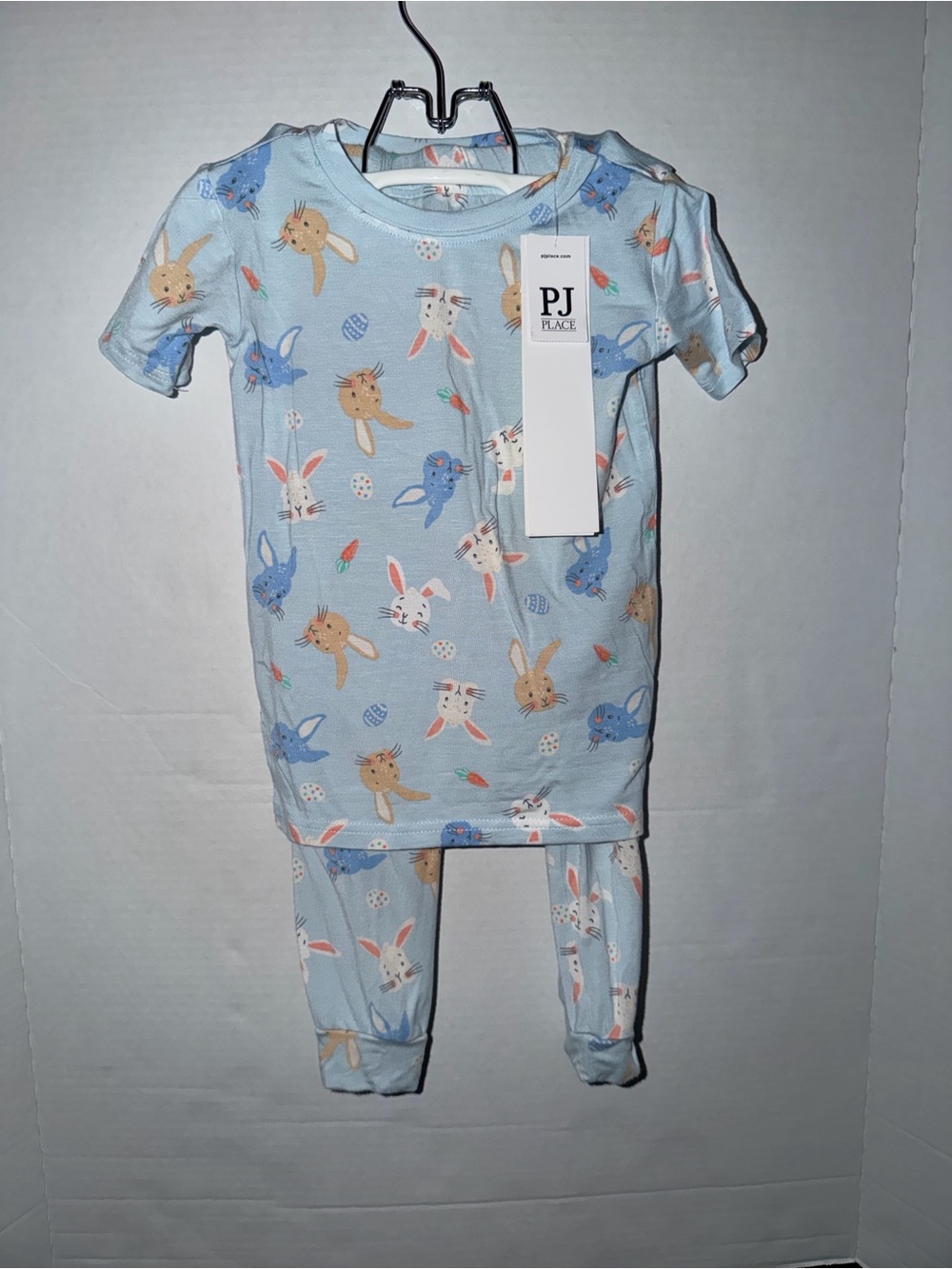 PJ Place Light Blue Bunny Print Kids Pajama Set